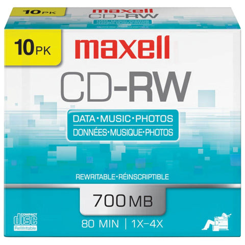 Maxell(R) 630011 700MB 80-Minute CD-RWs (10 pk)