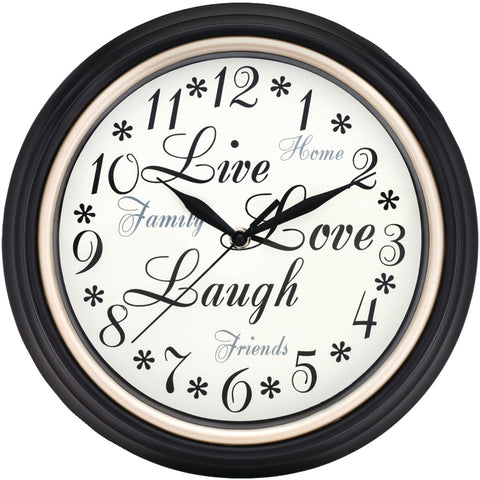 Westclox(R) 32032 12" Round Live Love Laugh Message Clock