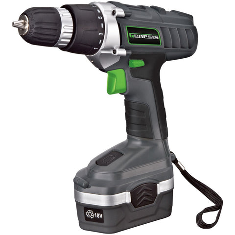 Genesis(TM) GCD18BK 18-Volt Cordless Li-Ion Variable Speed & Reversing Drill/Driver Kit