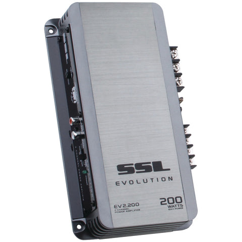 Sound Storm Laboratories(R) EV2.200 EVOLUTION Series Full-Range 200-Watt 2-Channel MOSFET Class AB Amp (Silver)