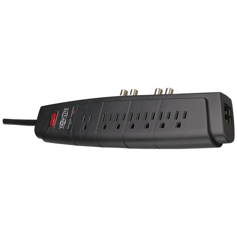 Tripp Lite(R) HT706TSAT 7-Outlet Home Theater Surge Protector (Telephone & Dual Coaxial Protection)