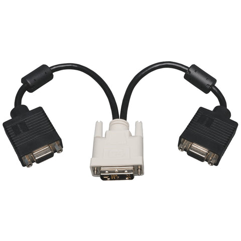 Tripp Lite(R) P120-001-2 DVI to VGA Splitter Adapter Cable, 1ft