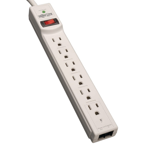 Tripp Lite(R) TLP604TEL 6-Outlet Surge Protector;(Telephone & DSL Protection, 4ft Cord)