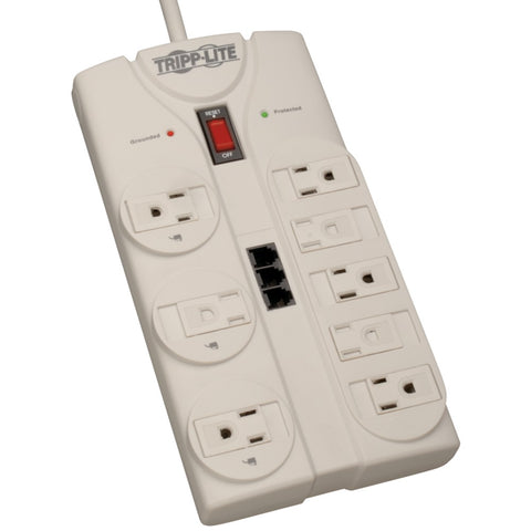 Tripp Lite(R) TLP808TEL 8-Outlet Surge Protector (2,160 Joules; 8ft cord; Telephone/modem/fax protection; $75,000 Ultimate Lifetime Insurance)