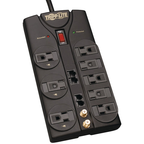 Tripp Lite(R) TLP810NET 8-Outlet Surge Protector (3,240 Joules; 10ft cord; Modem/coaxial/Ethernet protection; $250,000 Ultimate Lifetime Insurance)