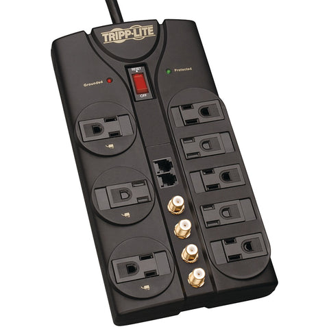 Tripp Lite(R) TLP810SAT 8-Outlet Surge Protector (3,240 Joules; 10ft cord; Telephone/fax/modem/coaxial protection; $250,000 Ultimate Lifetime Insurance)