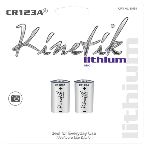 Kinetik(R) 88138 CR123A Photo Batteries, 2 pk