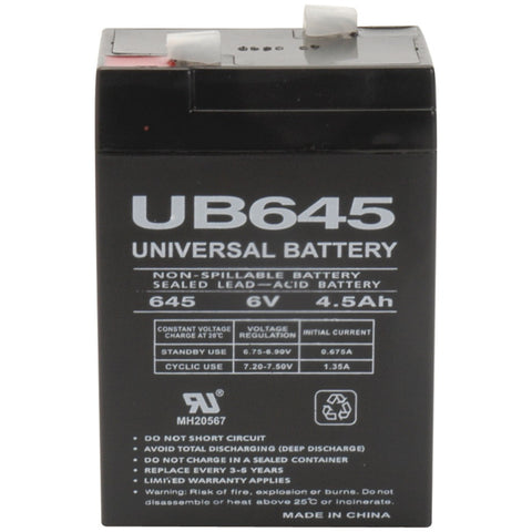 UPG(TM) 85998/D5733 Sealed Lead Acid Battery (6V; 4.5Ah; UB645)