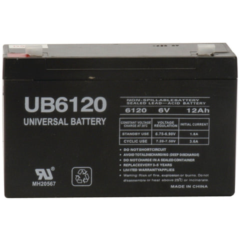 UPG(TM) 85992/D5736 Sealed Lead Acid Battery (6V; 12Ah; .187 Tab Terminals; UB6120)