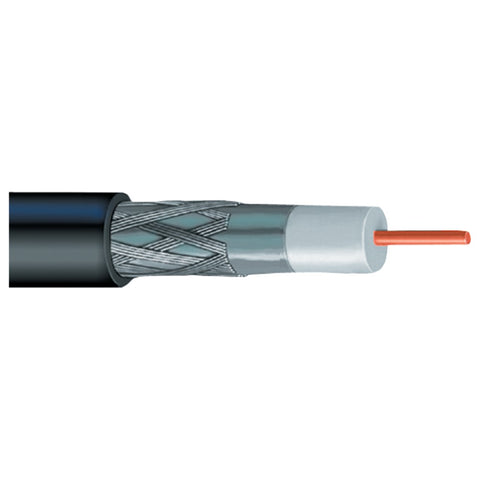 Vextra(R) V621BB RG6 Solid Copper Coaxial Cable, 1,000ft (Black)