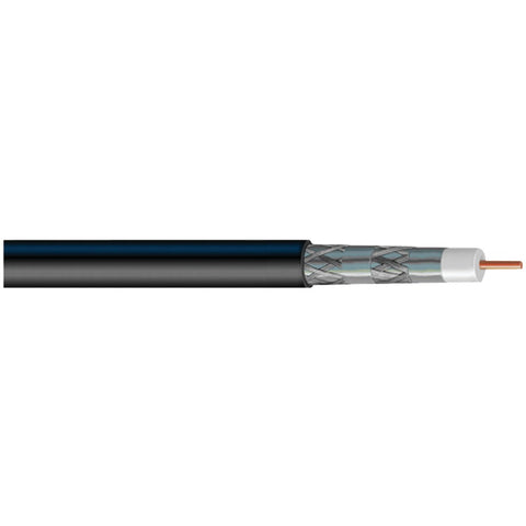 Vextra(R) V621QWB / V621QB Quad-Shield RG6 Solid Copper Coaxial Cable, 1,000ft (Black)