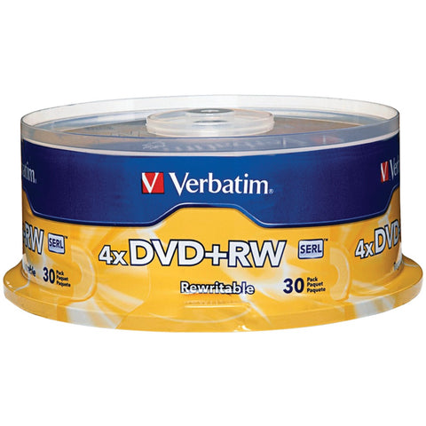 Verbatim(R) 94834 4.7GB 4x DVD+RWs, 30-ct Spindle