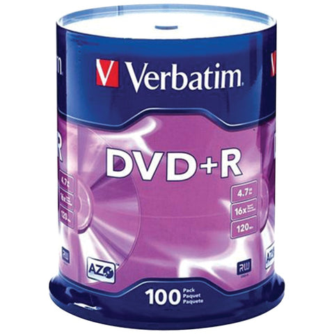 Verbatim(R) 95098 4.7GB DVD+Rs (100-ct Spindle)