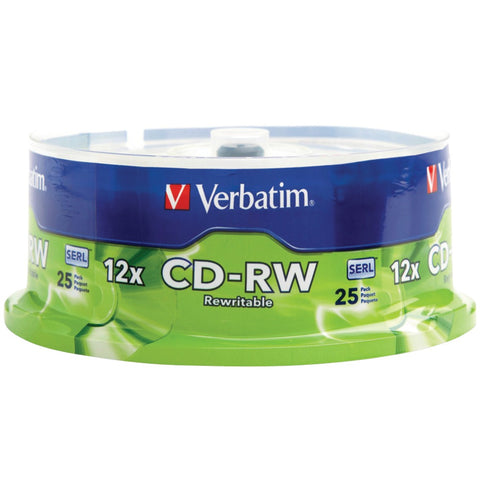 Verbatim(R) 95155 700MB 80-Minute 4x-12x High-Speed CD-RWs, 25-ct Spindle