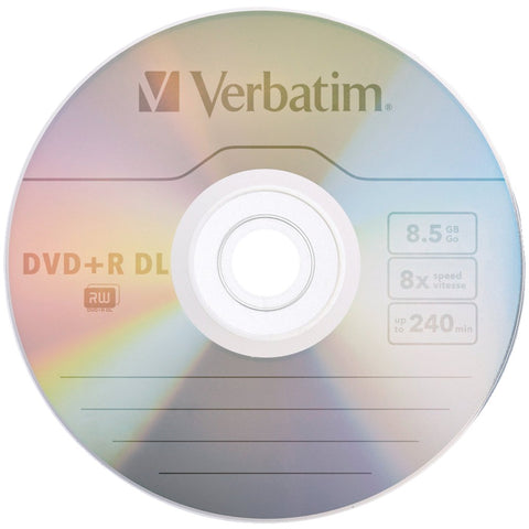 Verbatim(R) 95311 8.5GB 8x Branded AZO DVD+R DLs, 5 pk with Slim Cases