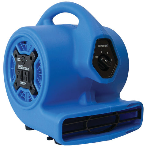 XPOWER P-100A P-100A 3-Speed Mini Air Mover/Floor Dryer/Utility Blower Fan with Built-in Power Outlets