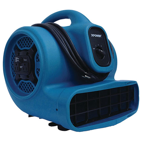 XPOWER X-400A 1,600cfm 3-Speed Commercial Air Mover/Carpet Dryer/Floor Blower Fan with Dual Outlets for Daisy Chain