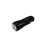 REIKO MICRO USB 2 AMP DUAL USB PORTS CAR CHARGER IN BLACK