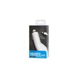 REIKO IPHONE 5/ SE CAR CHARGER WITH BUILT IN USB CABLE IN WHITE
