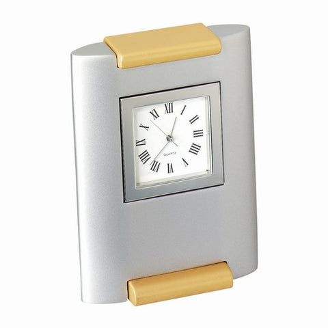 Silver Quartz Desk Clock