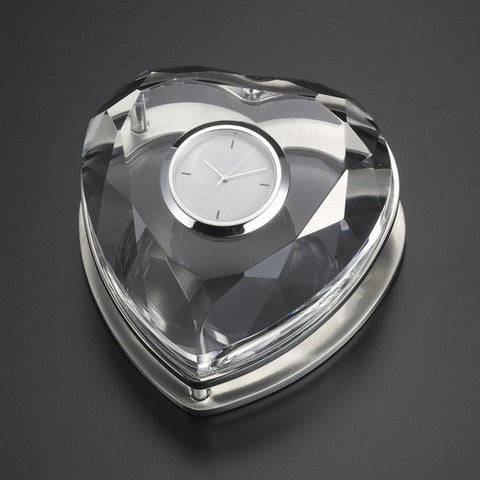 Crystal Heart Shape Desk Clock