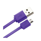 REIKO TANGLE FREE MICRO USB DATA CABLE 3.3FT IN PURPLE