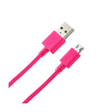 REIKO BRAIDED MICRO USB DATA CABLE 3.3FT IN HOT PINK