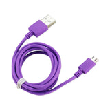 REIKO BRAIDED MICRO USB DATA CABLE 3.3FT IN PURPLE