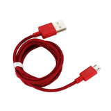 REIKO BRAIDED MICRO USB DATA CABLE 3.3FT IN RED