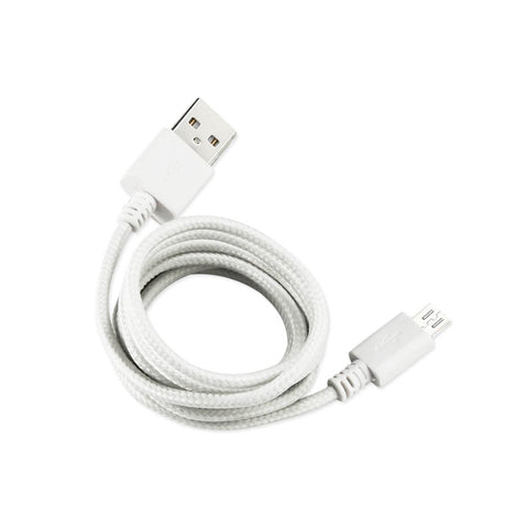 REIKO BRAIDED MICRO USB DATA CABLE 3.3 FEET IN WHITE