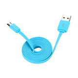 REIKO FLAT MICRO USB DATA CABLE 3.2FT IN BLUE