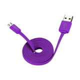 REIKO FLAT MICRO USB DATA CABLE 3.2FT IN PURPLE