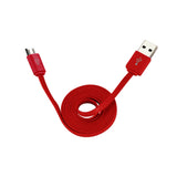 REIKO FLAT MICRO USB DATA CABLE 3.2FT IN RED
