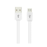 REIKO FLAT MICRO USB DATA CABLE 3.2FT IN WHITE