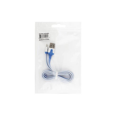 REIKO 8PIN IPHONE 6 FLAT USB DATA CABLE 3.2FT IN BLUE