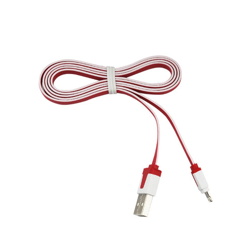 REIKO 8PIN IPHONE 6 FLAT USB DATA CABLE 3.2FT IN RED