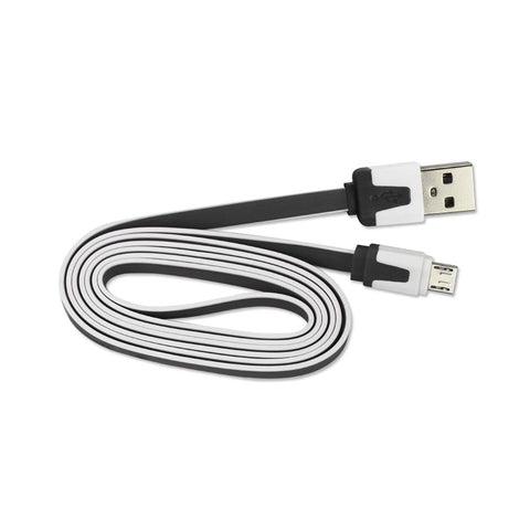 REIKO MICRO USB FLAT USB DATA CABLE 3.2FT IN BLACK