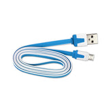 REIKO MICRO USB FLAT USB DATA CABLE 3.2FT IN BLUE