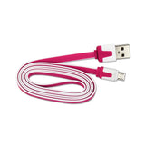 REIKO MICRO USB FLAT USB DATA CABLE 3.2FT IN HOT PINK