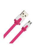 REIKO MICRO USB FLAT USB DATA CABLE 3.2FT IN HOT PINK