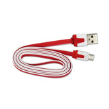 REIKO MICRO USB FLAT USB DATA CABLE 3.2FT IN RED