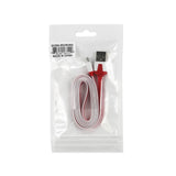 REIKO MICRO USB FLAT USB DATA CABLE 3.2FT IN RED