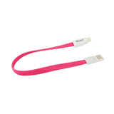 REIKO FLAT MAGNETIC GOLD PLATED MICRO USB DATA CABLE 0.7 FOOT IN HOT PINK