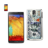 REIKO SAMSUNG GALAXY NOTE 3 STUDDED PLATING RIVETS US $100 BILL PATTERN DESIGN CASE IN SILVER