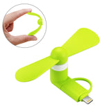 MINI FAN 2-IN-1 FOR IPHONE/ IPAD AND ANDROID IN GREEN