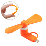 MINI FAN 2-IN-1 FOR IPHONE/ IPAD AND ANDROID IN ORANGE