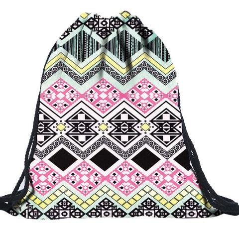 Fashion Unisex Emoji Backpacks 3D Printing Bags Drawstring Backpack