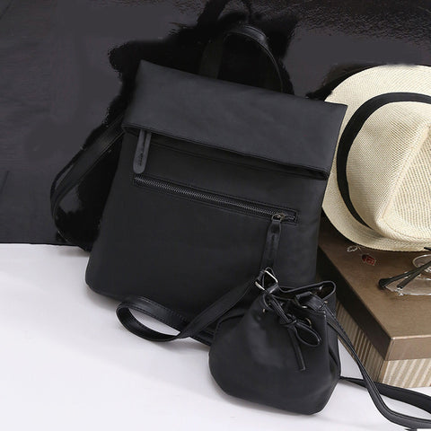 Women Vintage Leather Female Backpack Bags + Shoulder Bags