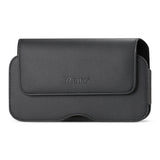 REIKO HORIZONTAL LEATHER POUCH SAMSUNG GALAXY S4 WITH HIDDEN MAGNETIC CLASP AND EMBOSSED LOGO IN BLACK (5.53X2.90X0.46 INCHES SLIM)