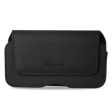 REIKO HORIZONTAL LEATHER POUCH IPHONE 6/ 6S 4.7INCH PLUS-BLACK WITH BELT HOOPS AND MAGNETIC INNER SIZE 5.84X3.04X0.67INCH